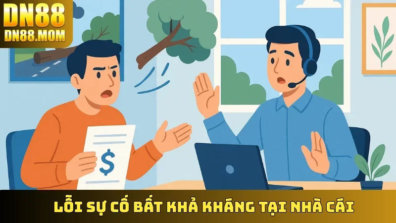 Lỗi sự cố bất khả kháng tại nhà cái